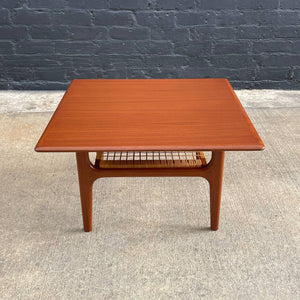 Mid-Century Danish Modern Teak & Cane Coffee Table by Trioh, c.1960’s
