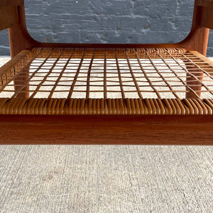 Mid-Century Danish Modern Teak & Cane Coffee Table by Trioh, c.1960’s