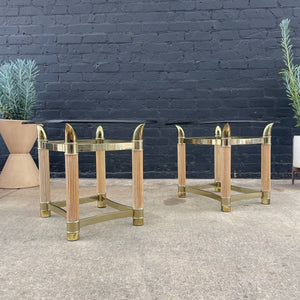 Pair of Italian Mid-Century Modern Brass Horn Style Side Tables, c.1970’s