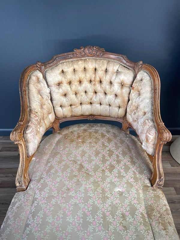 Antique French Louis XV Style Chaise Lounge, c.1940’s