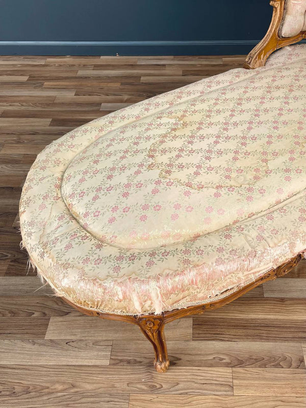 Antique French Louis XV Style Chaise Lounge, c.1940’s