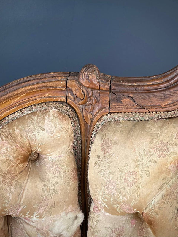 Antique French Louis XV Style Chaise Lounge, c.1940’s