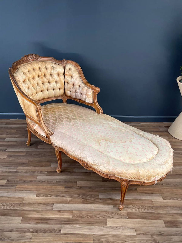 Antique French Louis XV Style Chaise Lounge, c.1940’s