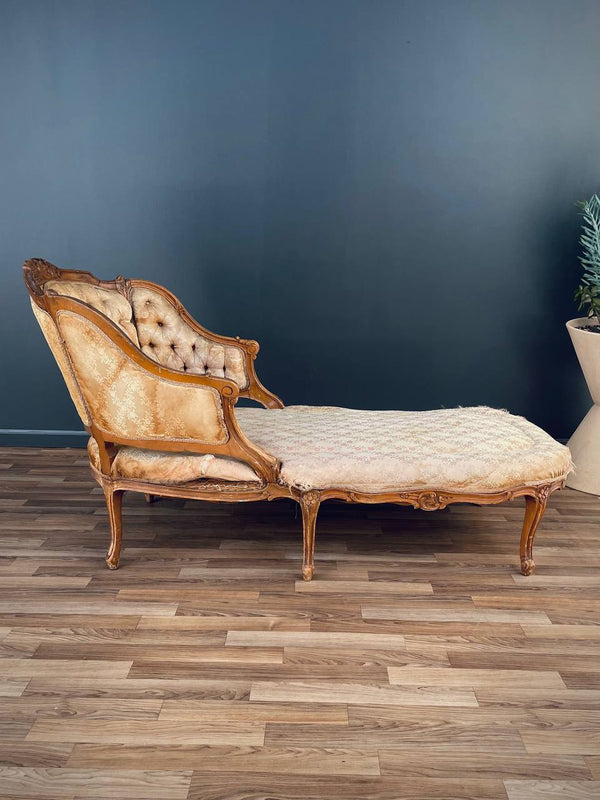 Antique French Louis XV Style Chaise Lounge, c.1940’s