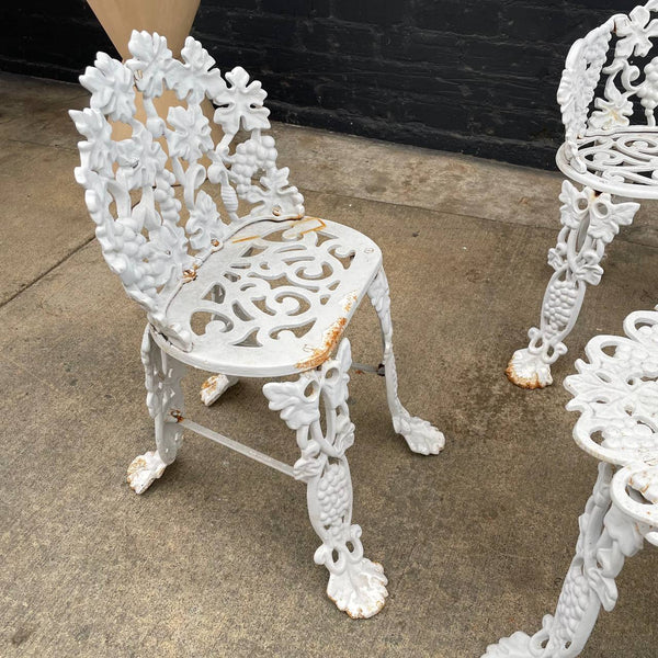 Set of Vintage Solid Iron Garden Patio Chair and Table Set, c.1970’s