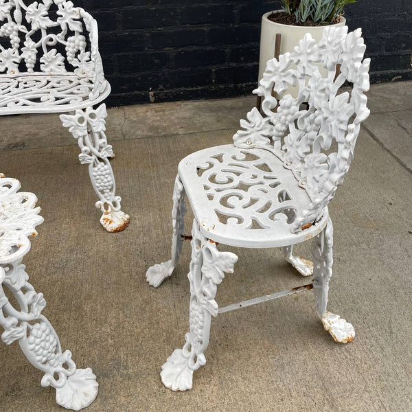 Set of Vintage Solid Iron Garden Patio Chair and Table Set, c.1970’s