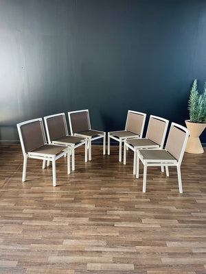Set of 6 Aluminum Patio Chairs by Janus et Cie
