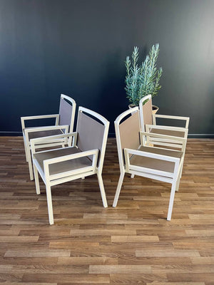 Set of 4 Aluminum Patio Chairs by Janus et Cie