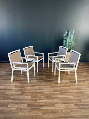 Set of 4 Aluminum Patio Chairs by Janus et Cie