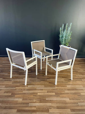 Set of 4 Aluminum Patio Chairs by Janus et Cie