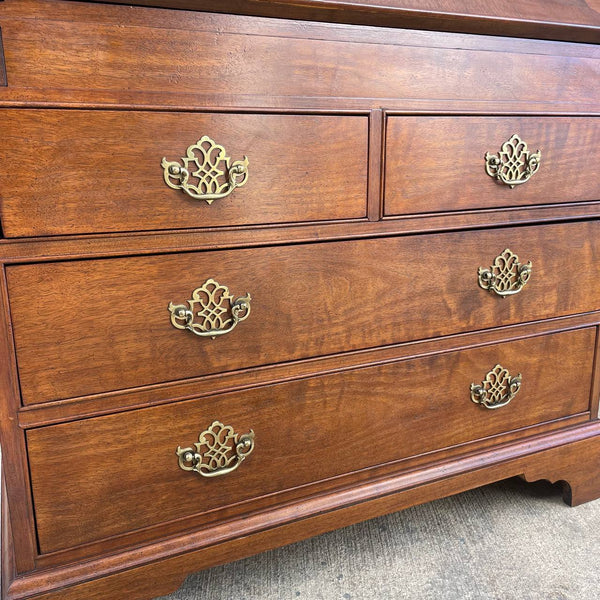 Antique Mahogany Drop-Down Secretary Desk with Glass Cabinet, c.1960’s