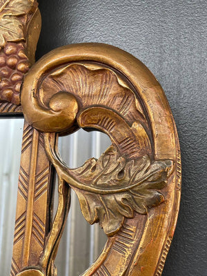 Italian Baroque Style Giltwood Mirror with a Carved Grape & Vine Motif, c.1930’s