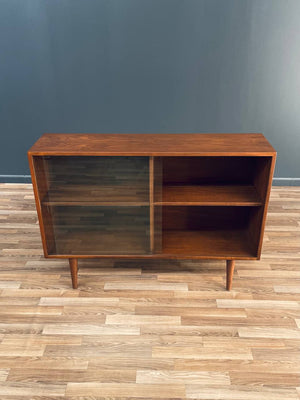 Mid-Century Modern Walnut Bookcase with Glass Doors, c.1950’s