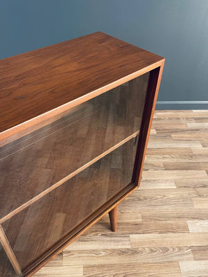 Mid-Century Modern Walnut Bookcase with Glass Doors, c.1950’s