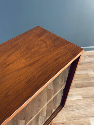Mid-Century Modern Walnut Bookcase with Glass Doors, c.1950’s