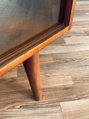 Mid-Century Modern Walnut Bookcase with Glass Doors, c.1950’s