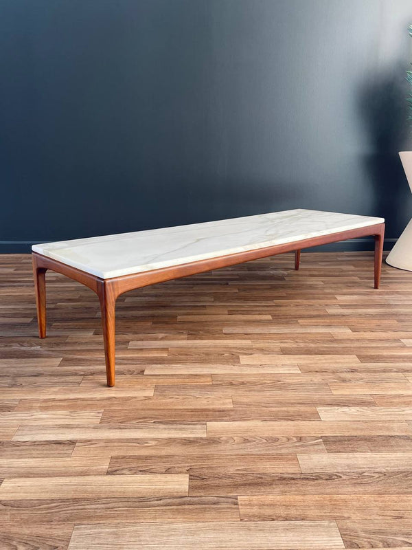 Mid-Century Modern Marble & Walnut Coffee Table by Lane, c.1960’s