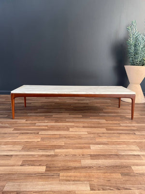 Mid-Century Modern Marble & Walnut Coffee Table by Lane, c.1960’s