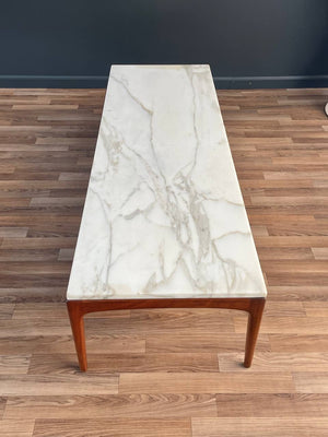 Mid-Century Modern Marble & Walnut Coffee Table by Lane, c.1960’s