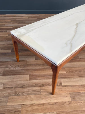 Mid-Century Modern Marble & Walnut Coffee Table by Lane, c.1960’s
