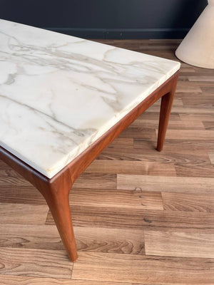 Mid-Century Modern Marble & Walnut Coffee Table by Lane, c.1960’s