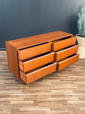 Vintage Danish Modern Teak 6-Drawer Dresser