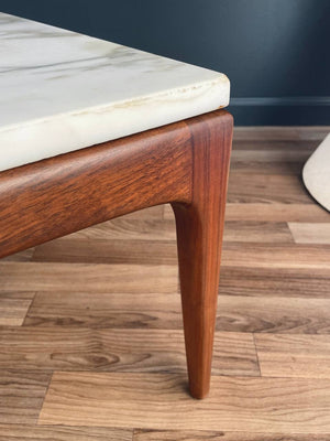 Mid-Century Modern Marble & Walnut Coffee Table by Lane, c.1960’s