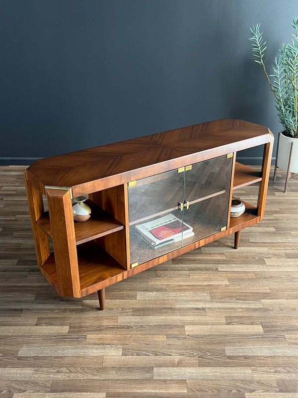 Mid-Century Modern Walnut & Glass Bookshelf, c.1950’s