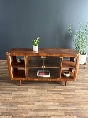 Mid-Century Modern Walnut & Glass Bookshelf, c.1950’s