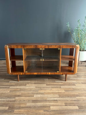 Mid-Century Modern Walnut & Glass Bookshelf, c.1950’s