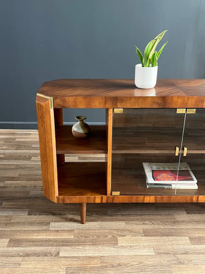 Mid-Century Modern Walnut & Glass Bookshelf, c.1950’s