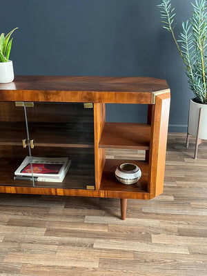 Mid-Century Modern Walnut & Glass Bookshelf, c.1950’s