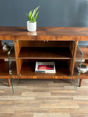 Mid-Century Modern Walnut & Glass Bookshelf, c.1950’s
