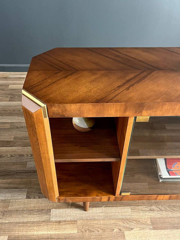 Mid-Century Modern Walnut & Glass Bookshelf, c.1950’s