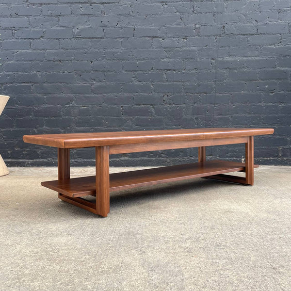 Mid-Century Modern Walnut Coffee Table w/ Magazine Shelf, c.1960’s