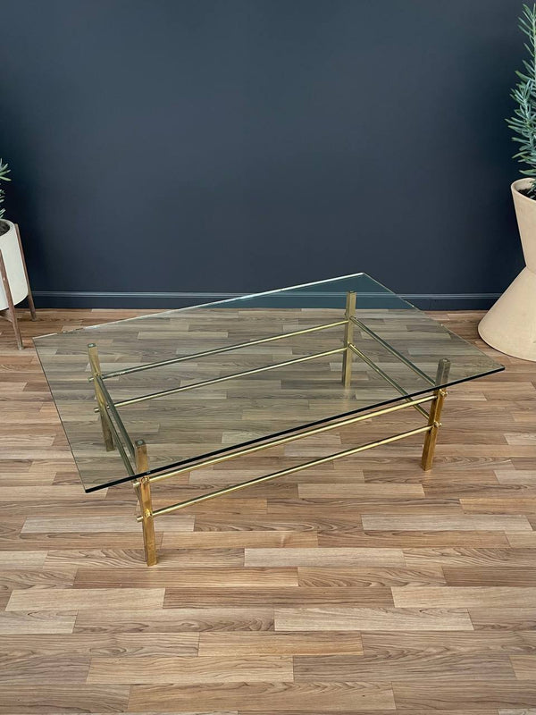 Mid-Century Modern Brass & Glass Coffee Table, c.1960’s