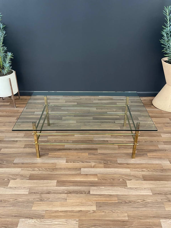 Mid-Century Modern Brass & Glass Coffee Table, c.1960’s