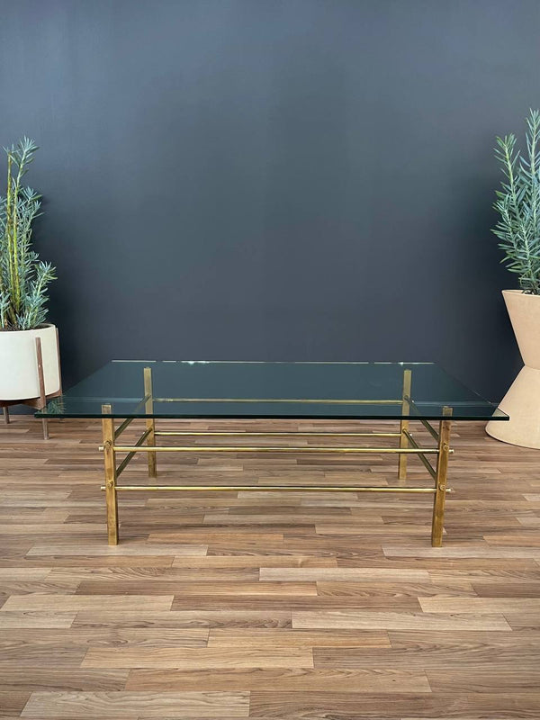 Mid-Century Modern Brass & Glass Coffee Table, c.1960’s