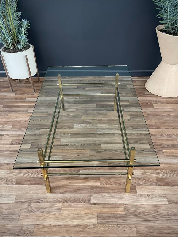 Mid-Century Modern Brass & Glass Coffee Table, c.1960’s