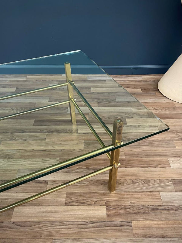 Mid-Century Modern Brass & Glass Coffee Table, c.1960’s