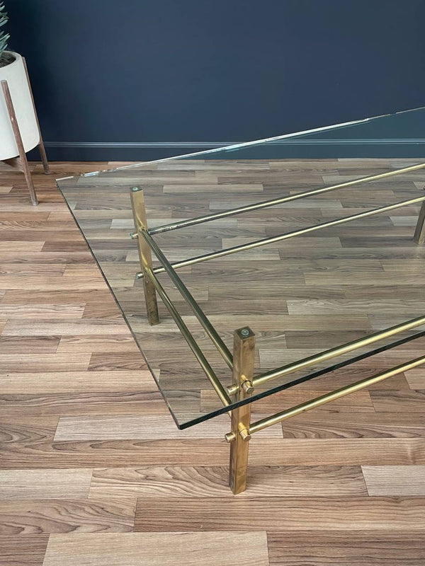 Mid-Century Modern Brass & Glass Coffee Table, c.1960’s