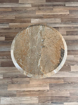 Post Modern Floating Column Style Side Table with Marble Top, c.1980’s