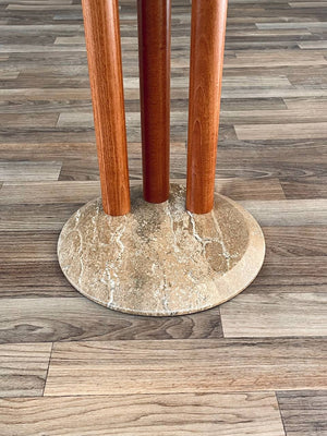 Post Modern Floating Column Style Side Table with Marble Top, c.1980’s