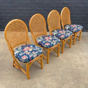 Set of 8 Vintage Bamboo Rattan Wicker Dining Chairs, c.1960’s