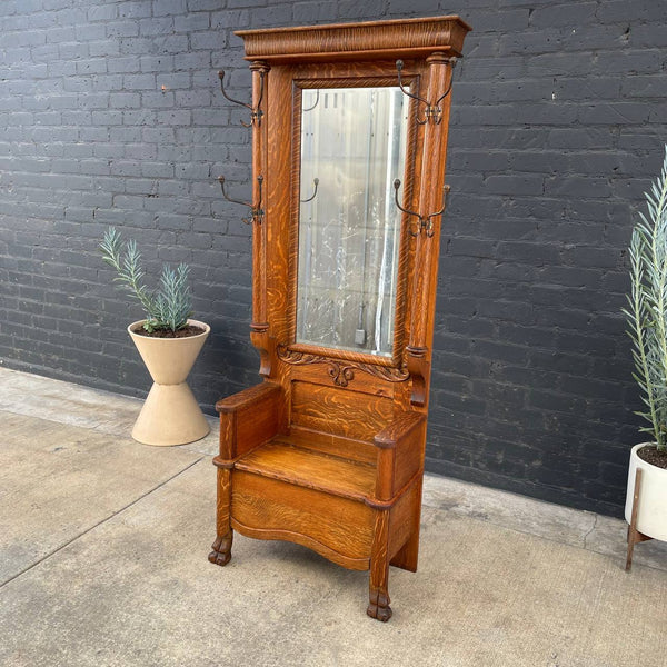 Antique Oak Dressing Mirror Stand with Claw Feet, c.1960’s