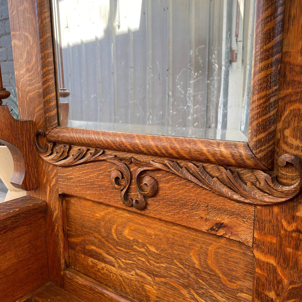 Antique Oak Dressing Mirror Stand with Claw Feet, c.1960’s