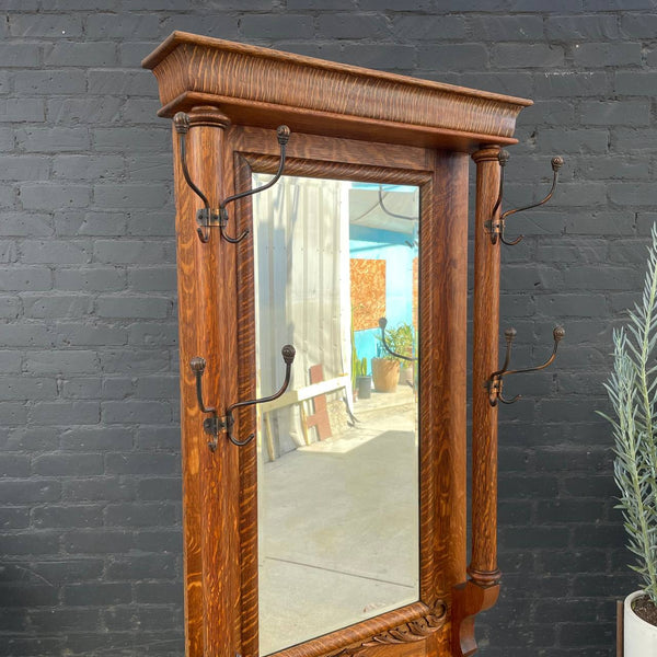 Antique Oak Dressing Mirror Stand with Claw Feet, c.1960’s