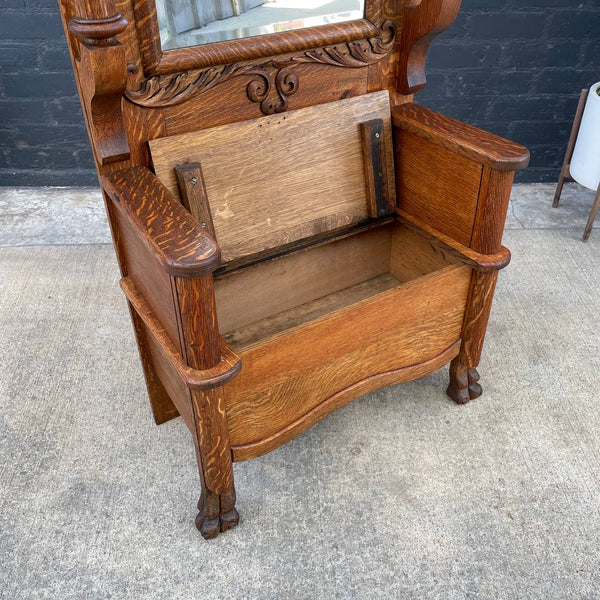 Antique Oak Dressing Mirror Stand with Claw Feet, c.1960’s