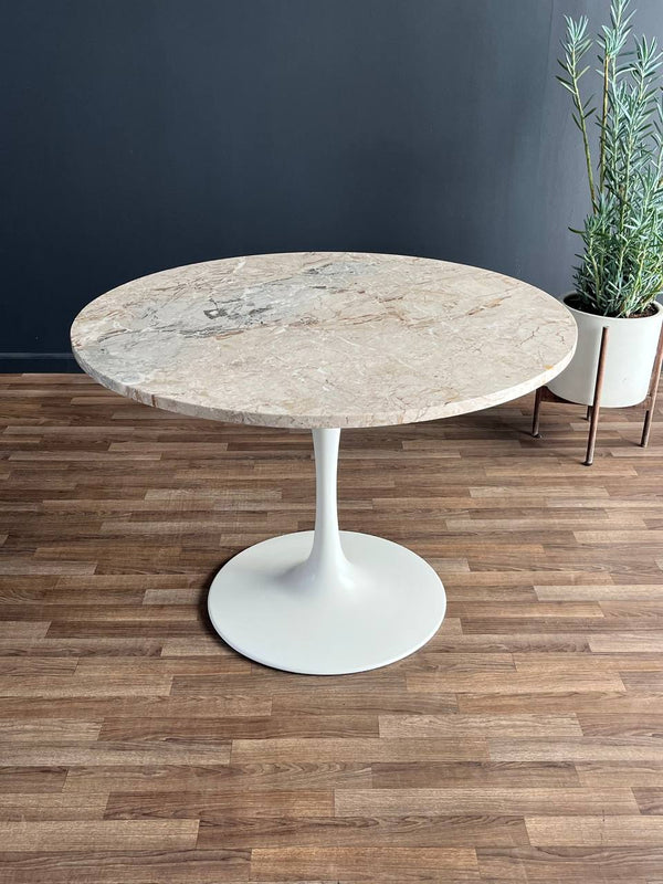 Vintage Tulip Style Dining Table with Marble Top