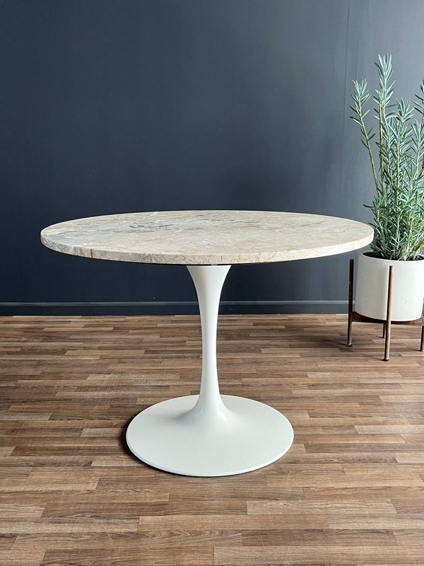 Vintage Tulip Style Dining Table with Marble Top